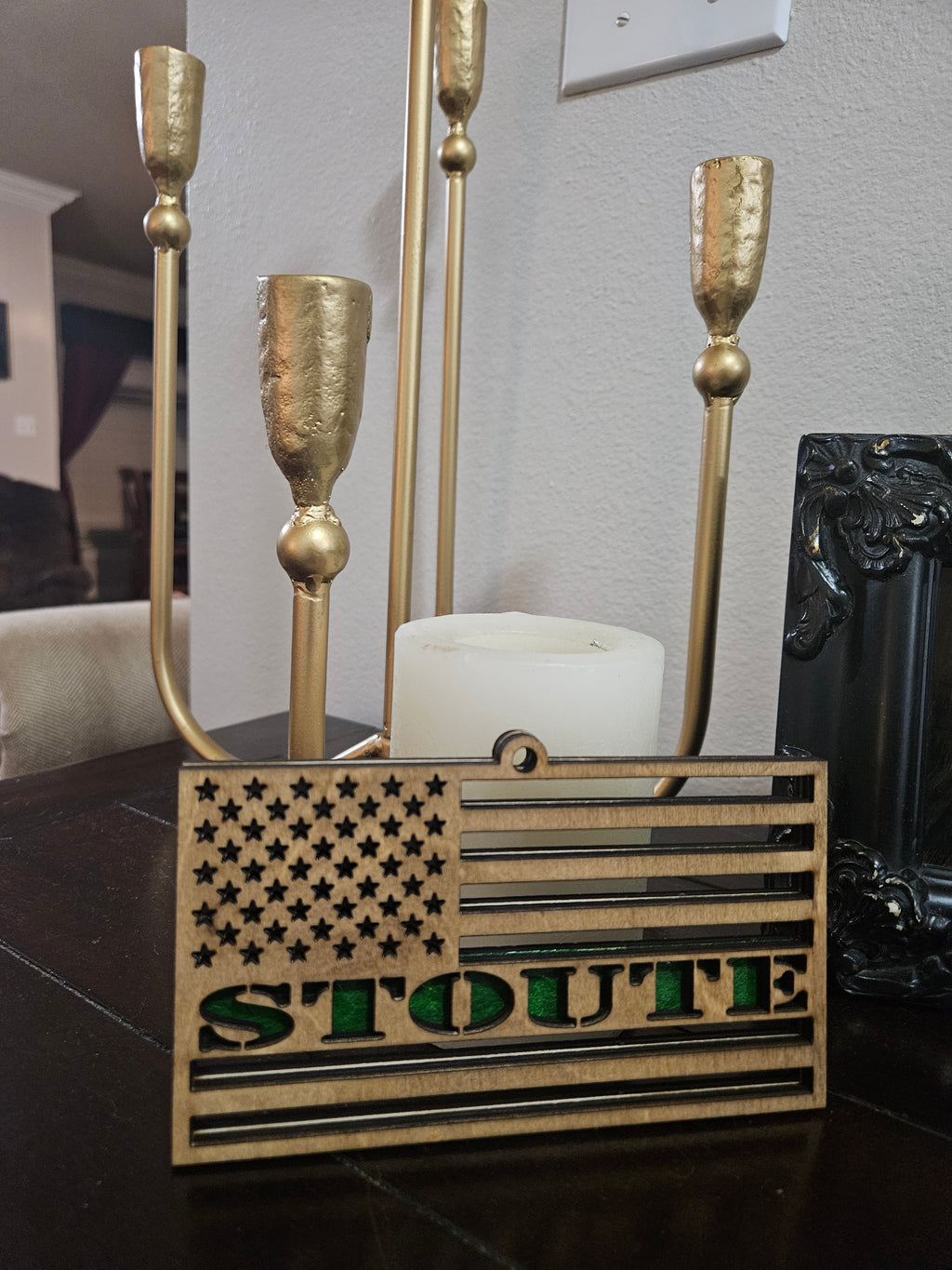 US Flag Ornament with Name