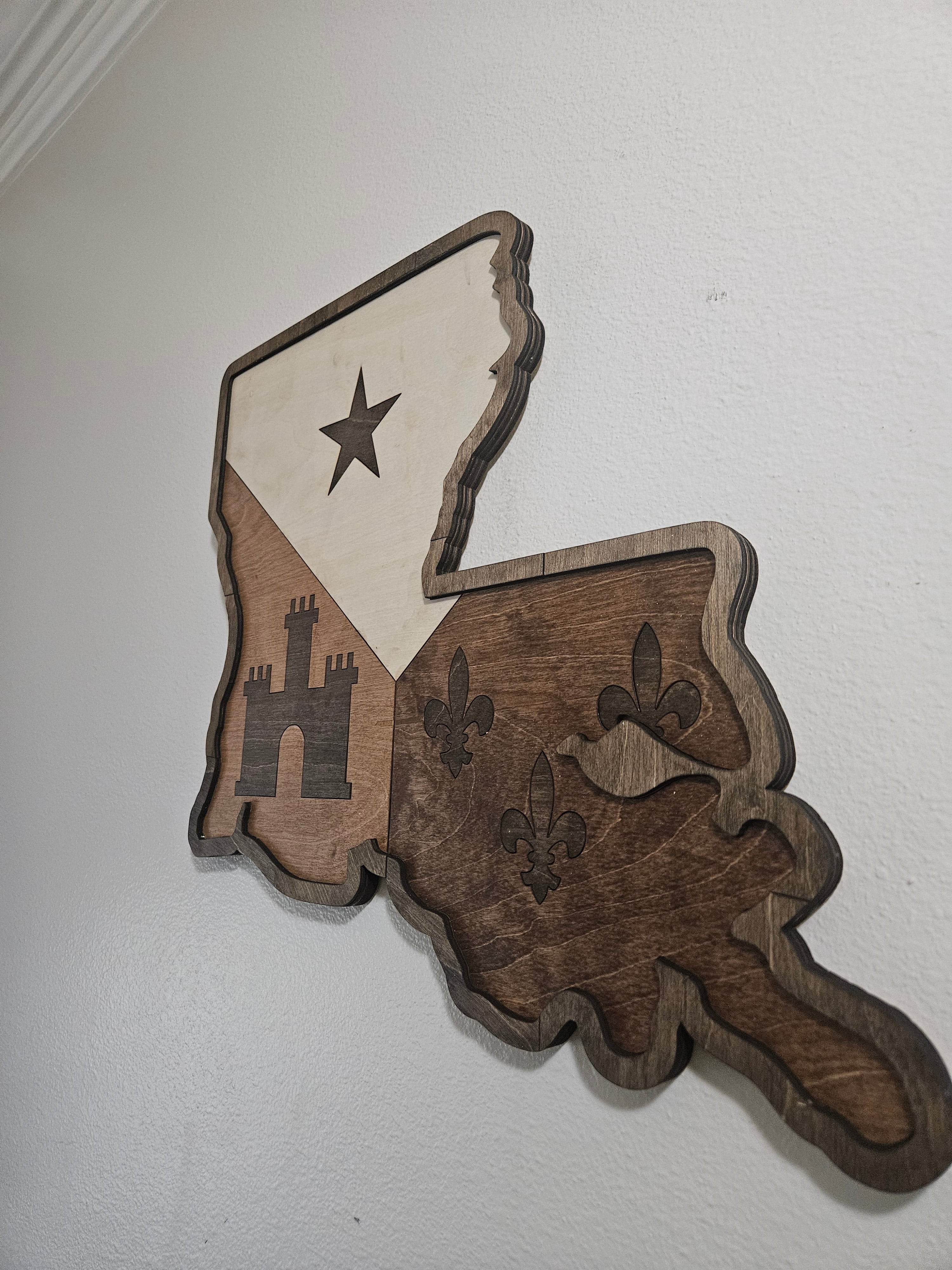 Louisiana Shaped Acadian Flag