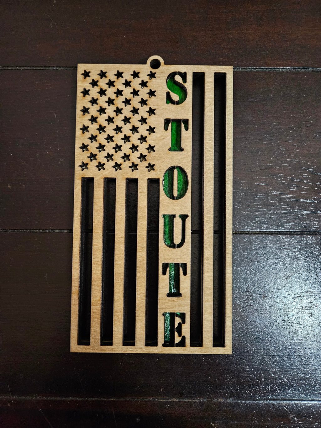 US Flag Ornament with Name