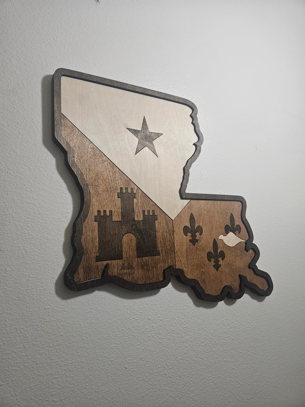 Louisiana Shaped Acadian Flag