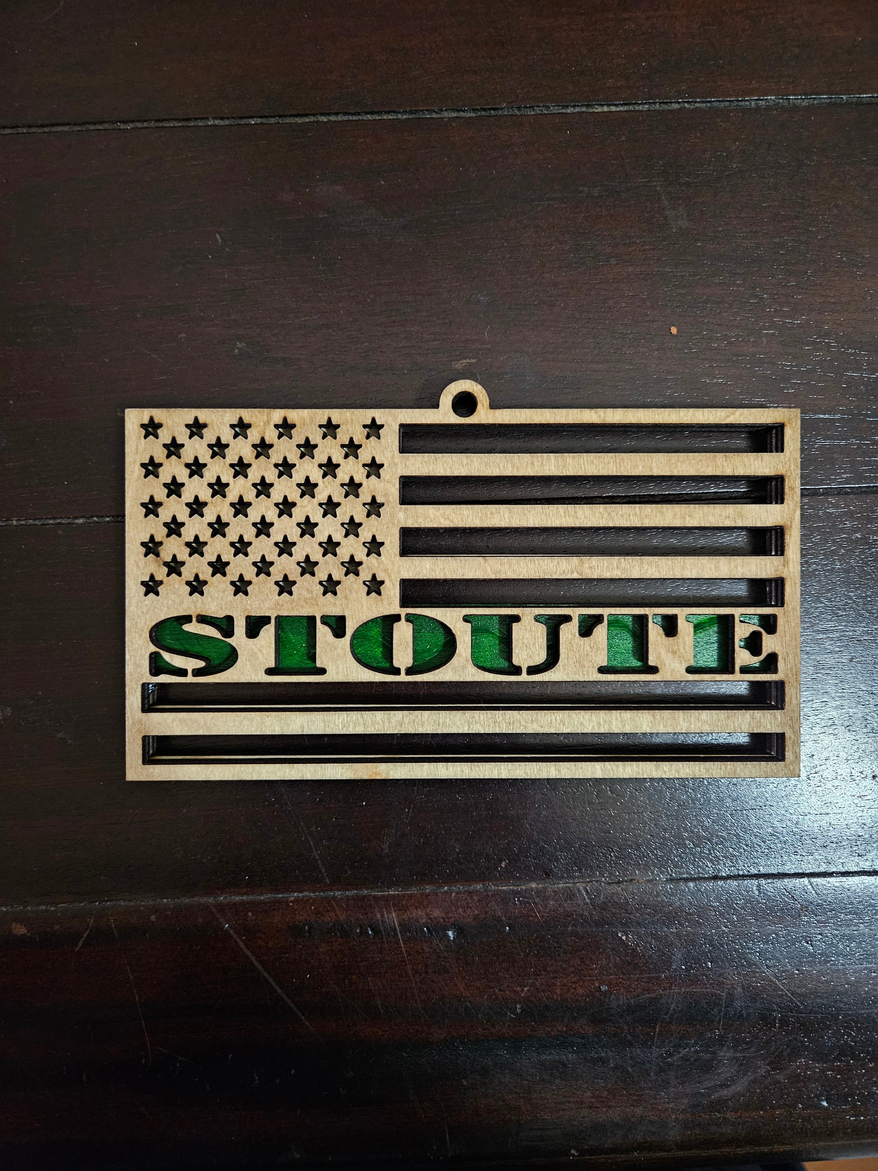 US Flag Ornament with Name